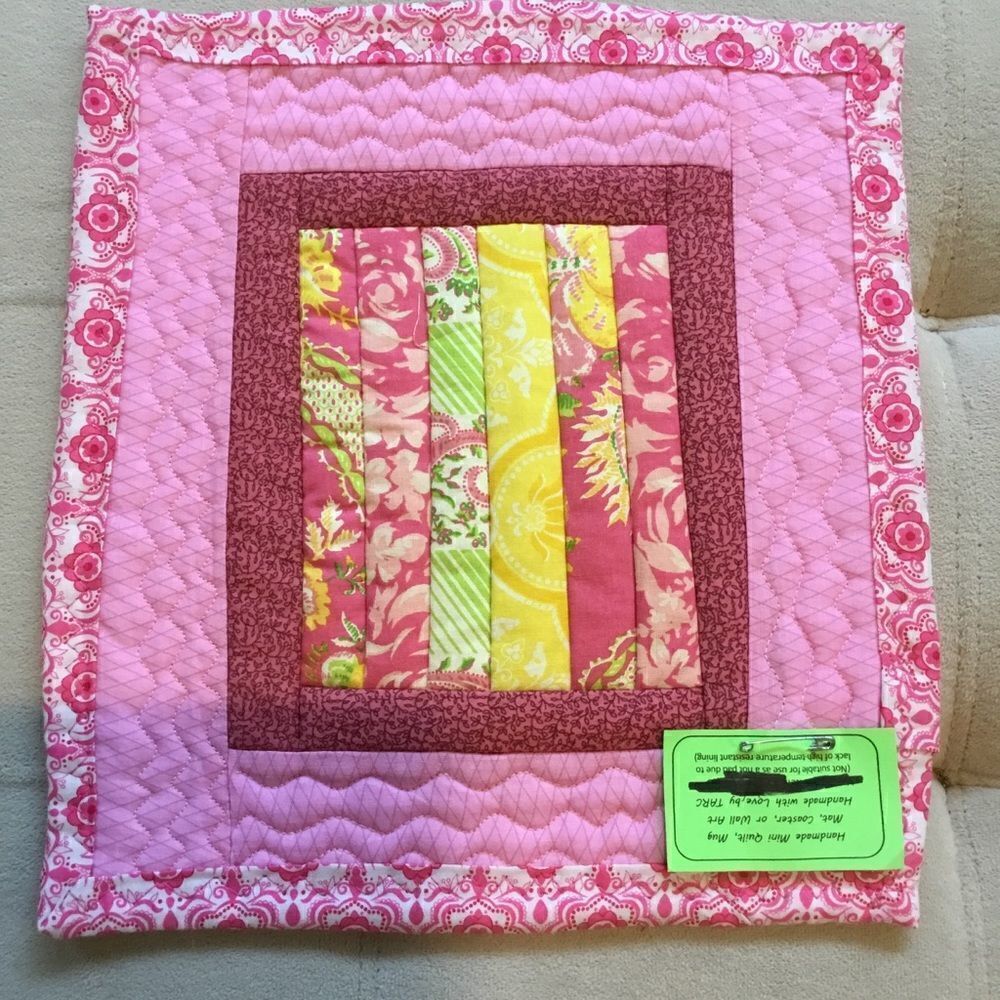 NWT. Hand Crafted Runner/Mat in Pinks.